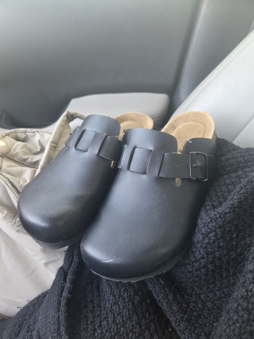 Women’s Black Buckle Clog Mules